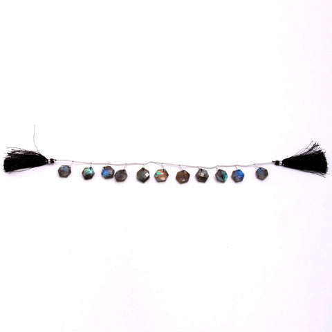Labradorite Grey Hexagon Faceted Natural Beads