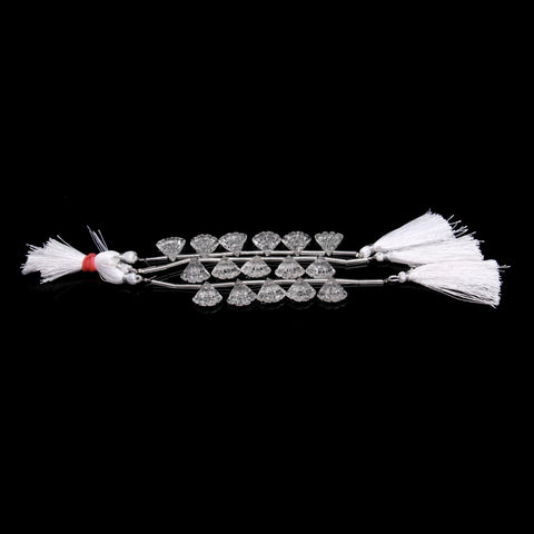 Crystal Quartz White Umbrella Carving Natural Beads  8 Inch Strands