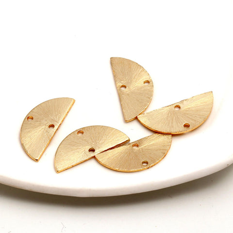 Gold Coated Brass Solid Half Moon Blank