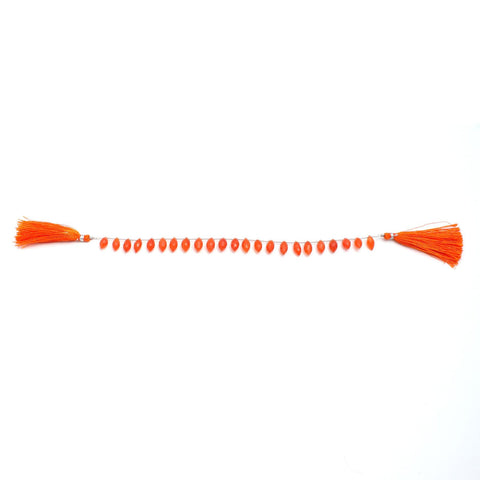 Carnelian Orange Dew Drop Faceted Natural Beads