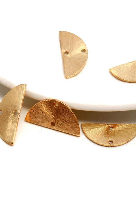 Gold Coated Brass Solid Half Moon Blank