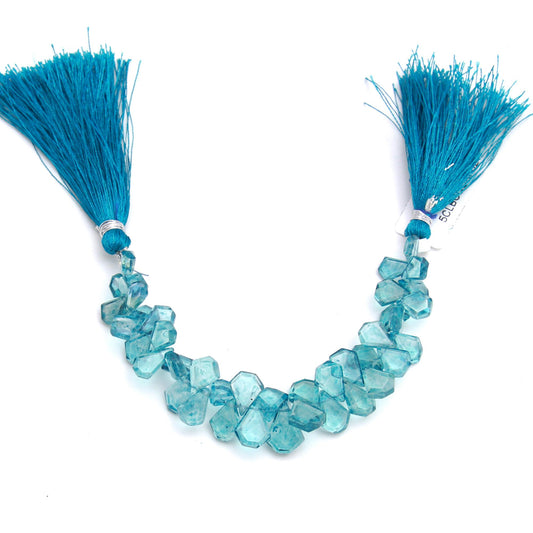 London Blue Topaz Coffin Faceted Natural Beads 8 Inches Strands