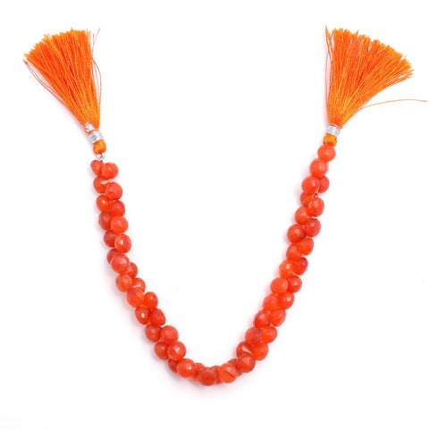 Carnelian Orange Onion Faceted Natural Beads