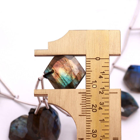 Labradorite Grey Hexagon Faceted Natural Beads
