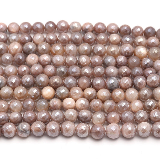 Mystic Coated Moonstone Peach Rondell Faceted Natural Beads 15 Inches Strands