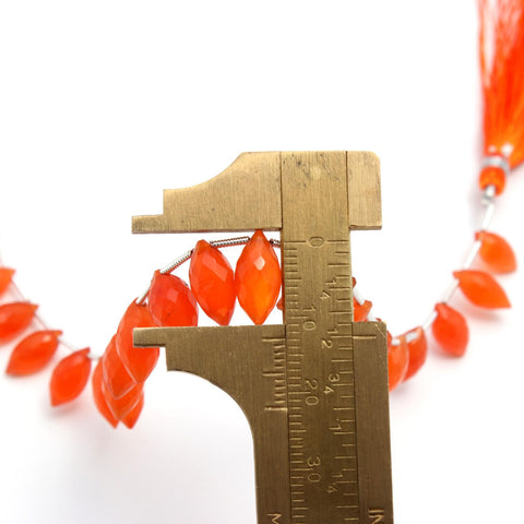Carnelian Orange Dew Drop Faceted Natural Beads