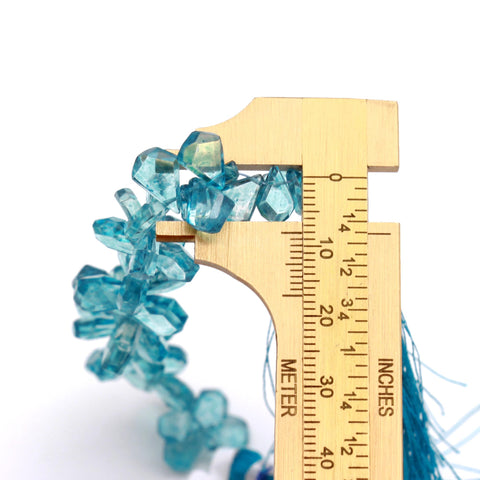 London Blue Topaz Coffin Faceted Natural Beads 8 Inches Strands