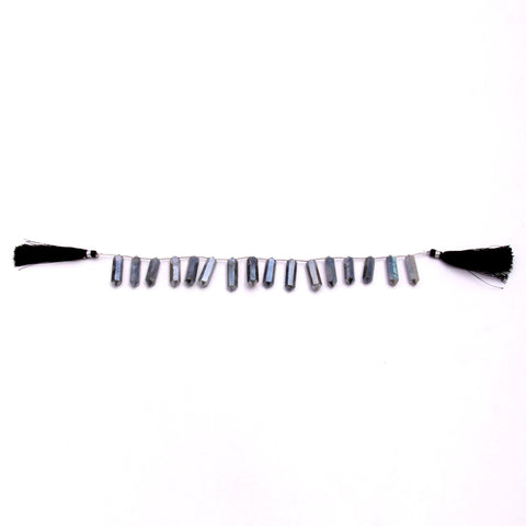 Mystic Coated Labradorite Double Pencil Faceted Natural Beads