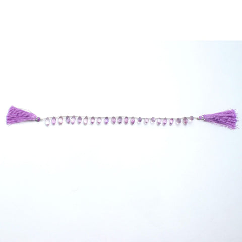 Pink Amethyst Dew Drop Faceted Natural Beads