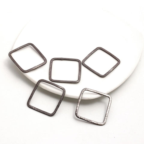 Black Coated Brass Outline 24MM Square Blank