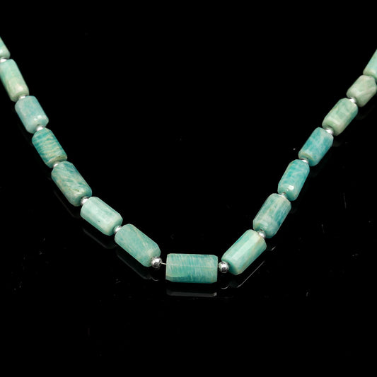 Amazonite Green Tube Faceted Natural Beads 16 inches Strands