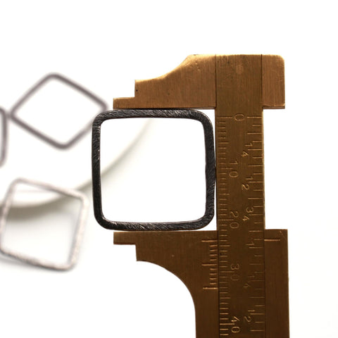 Black Coated Brass Outline 24MM Square Blank