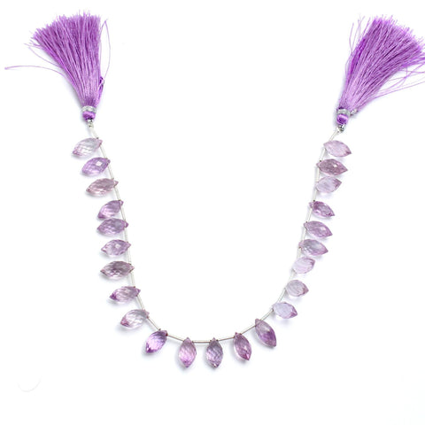 Pink Amethyst Dew Drop Faceted Natural Beads