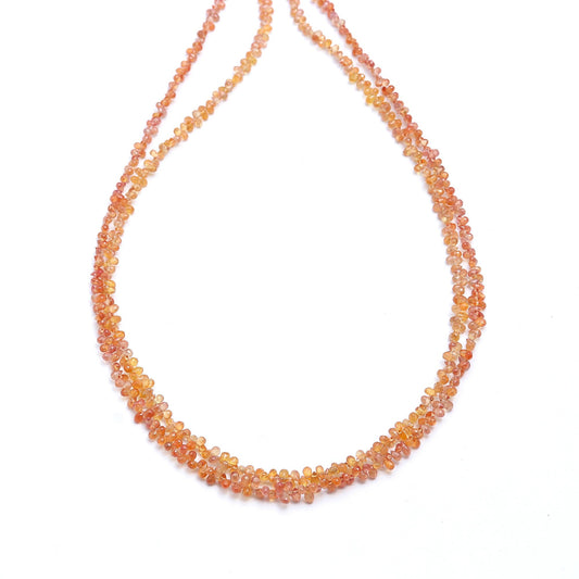 Natural Orange Sapphire Drop Shape 3 mm Faceted Beads 16 Inches Strands