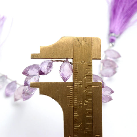 Pink Amethyst Dew Drop Faceted Natural Beads