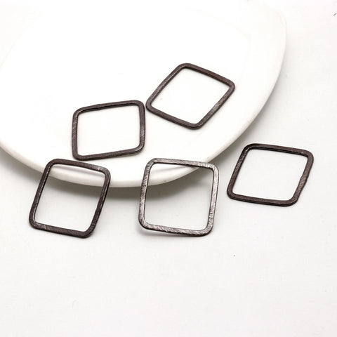Black Coated Brass Outline 24MM Square Blank