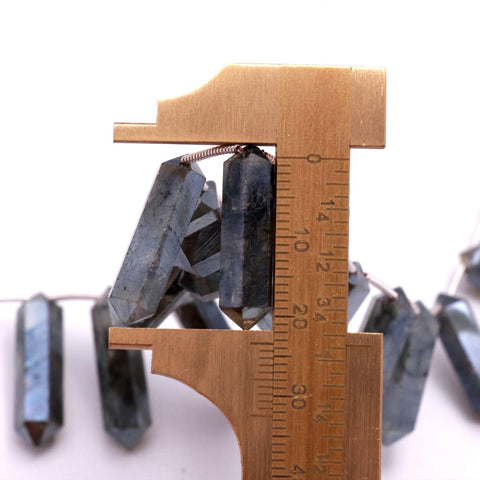 Mystic Coated Labradorite Double Pencil Faceted Natural Beads