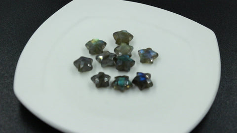 Labradorite Grey Star Faceted Natural Beads