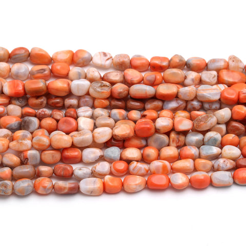 Opal Orange Mix Shape Smooth Natural Beads 8 Inches Strands