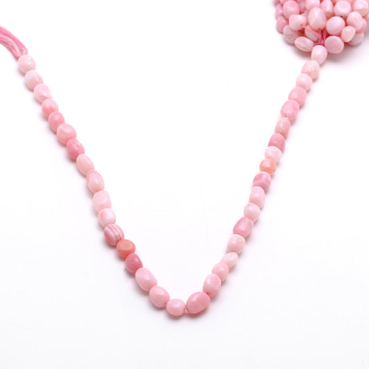 Opal Pink Mix Shape Smooth Natural Beads 8 Inches Strands