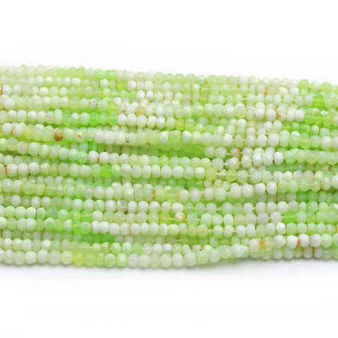 Green Opal Shaded Green Round Faceted Natural Beads 12.5 Inches