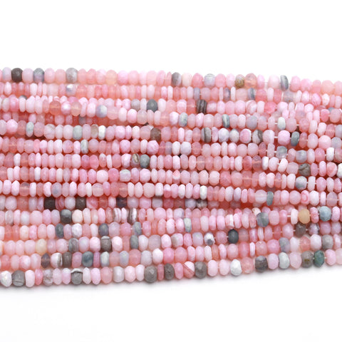 Opal Pink Multi Shape Faceted Natural Beads 12.5 Inches Strands