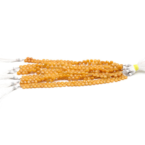 Yellow Opal Heart Faceted Natural Beads 8 inches strands