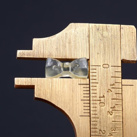 Lemon Quartz Yellow Bow Tie Carving Natural 11 MM Stone