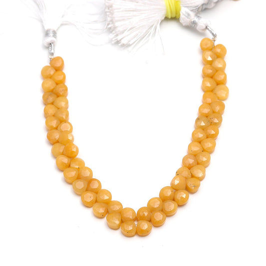 Yellow Opal Heart Faceted Natural Beads 8 inches strands