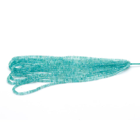 Apatite Light Blue Rondelle Smooth Natural Beads 16 Inches Strands