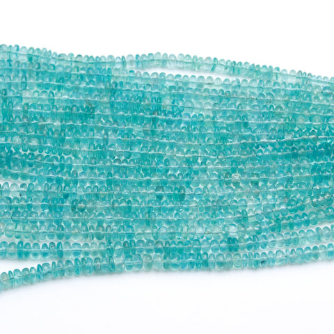 Apatite Light Blue Rondelle Smooth Natural Beads 16 Inches Strands