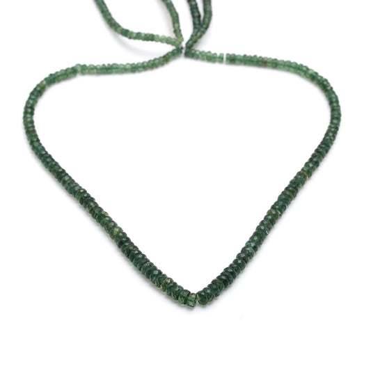 Chrome Diopside Green Rondelle Faceted Natural Beads 16 Inches Strands