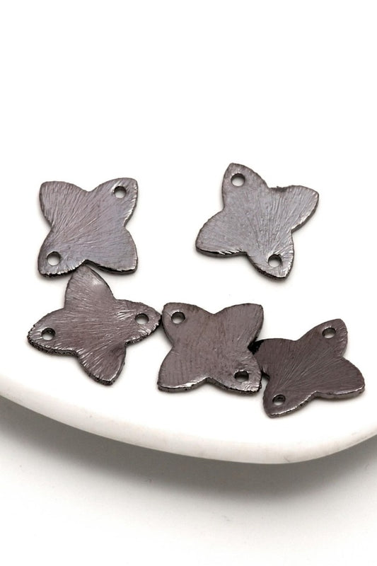 Black Coated Brass Solid Four Petals Blank