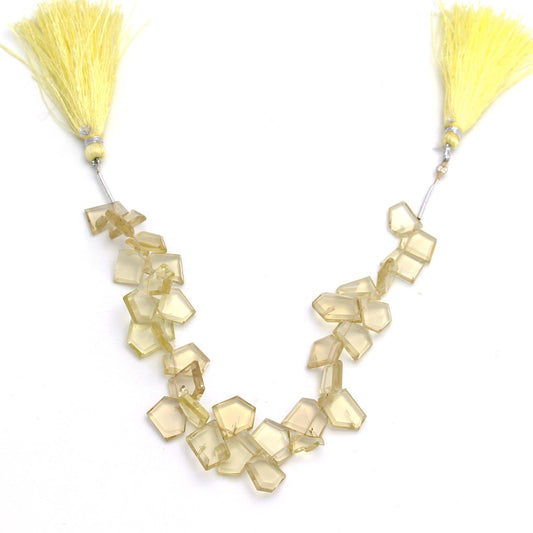 Citrine Yellow Nuggets Smooth Natural Beads 8 Inches Strands