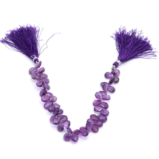 Amethyst Purple Pear Faceted Natural Beads 8 inches Strands