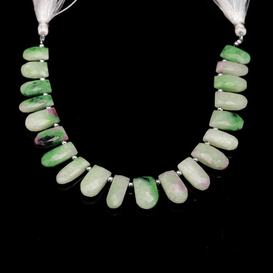 Chrysophrase Green Pencil Faceted Natural Beads 8 Inches Strands