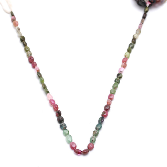 Watermelon Tourmaline Multicolor Oval Smooth Natural Beads 12.5 Inches Strands