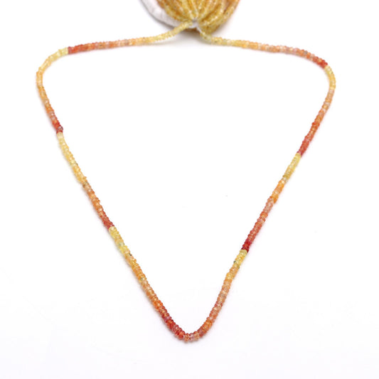 Yellow Sapphire Sahded Orange Rondelle Faceted Natural Beads 18 Inchers Strands
