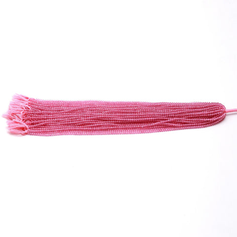 Pink Topaz Rondell Faceted Natural Beads 12.5 Inches Strands