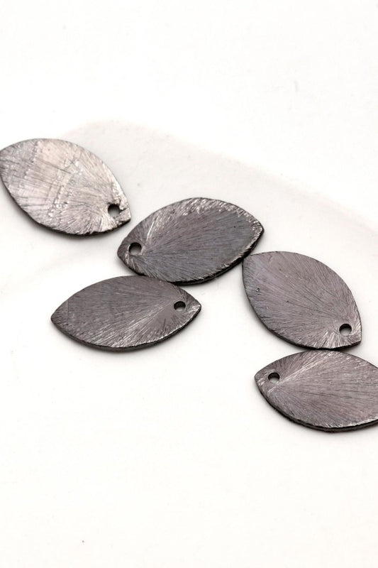 Black Coated Brass Solid Marquis Flat Blank