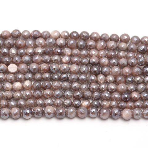 Mystic Coated Moonstone Round Faceted Natural Beads 15 Inches