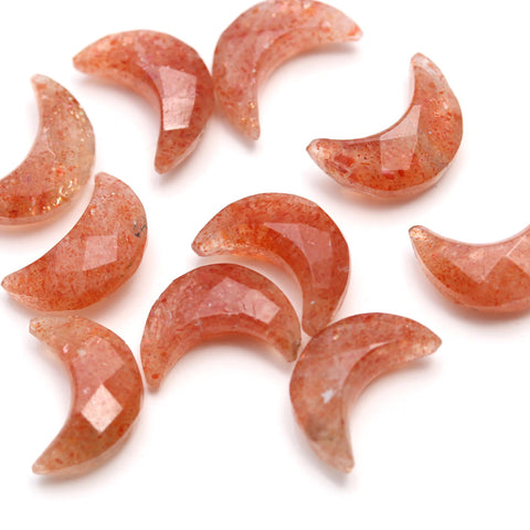 Sunstone Brown Moon Carving Natural 11 MM Beads