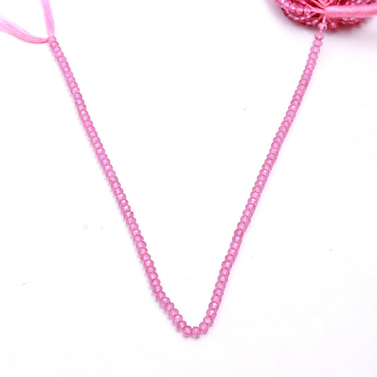 Pink Topaz Rondell Faceted Natural Beads 12.5 Inches Strands