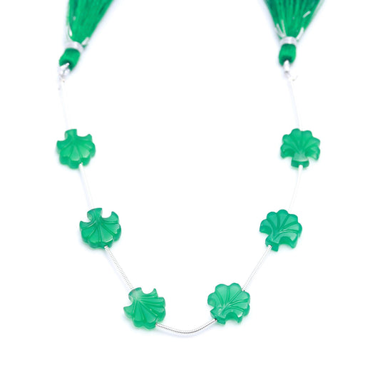 Green Onyx Tree Carving Natural Beads 8 Inches Strands