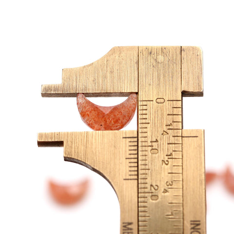 Sunstone Brown Moon Carving Natural 11 MM Beads