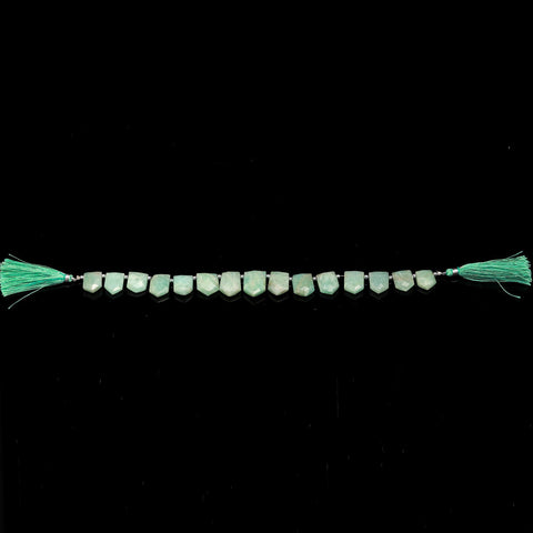 Amazonite Green Pentagon Faceted Natural Beads 8 inches Strands