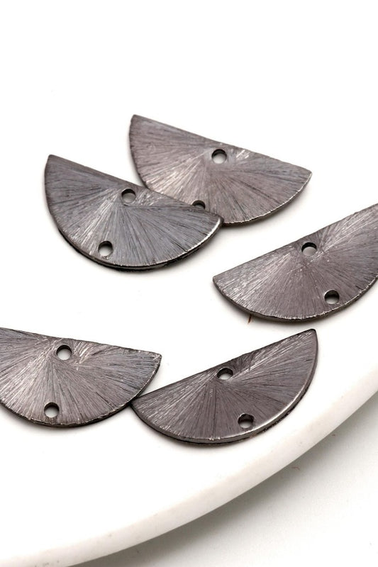 Black Coated Brass Solid Half Moon Blank