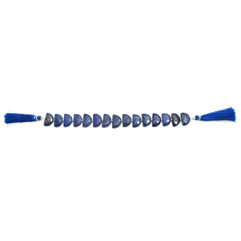 Lapis Lazuli Blue D Shape Faceted Natural Beads