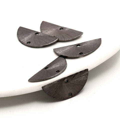 Black Coated Brass Solid Half Moon Blank