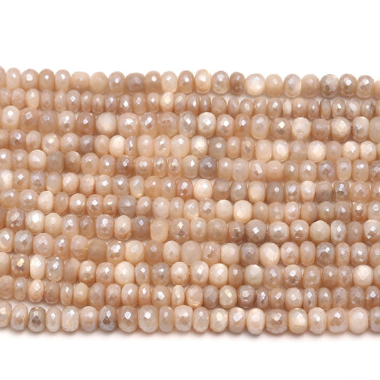 Mystic Coated Moonstone Round Faceted Natural Beads 15 Inches Strands
